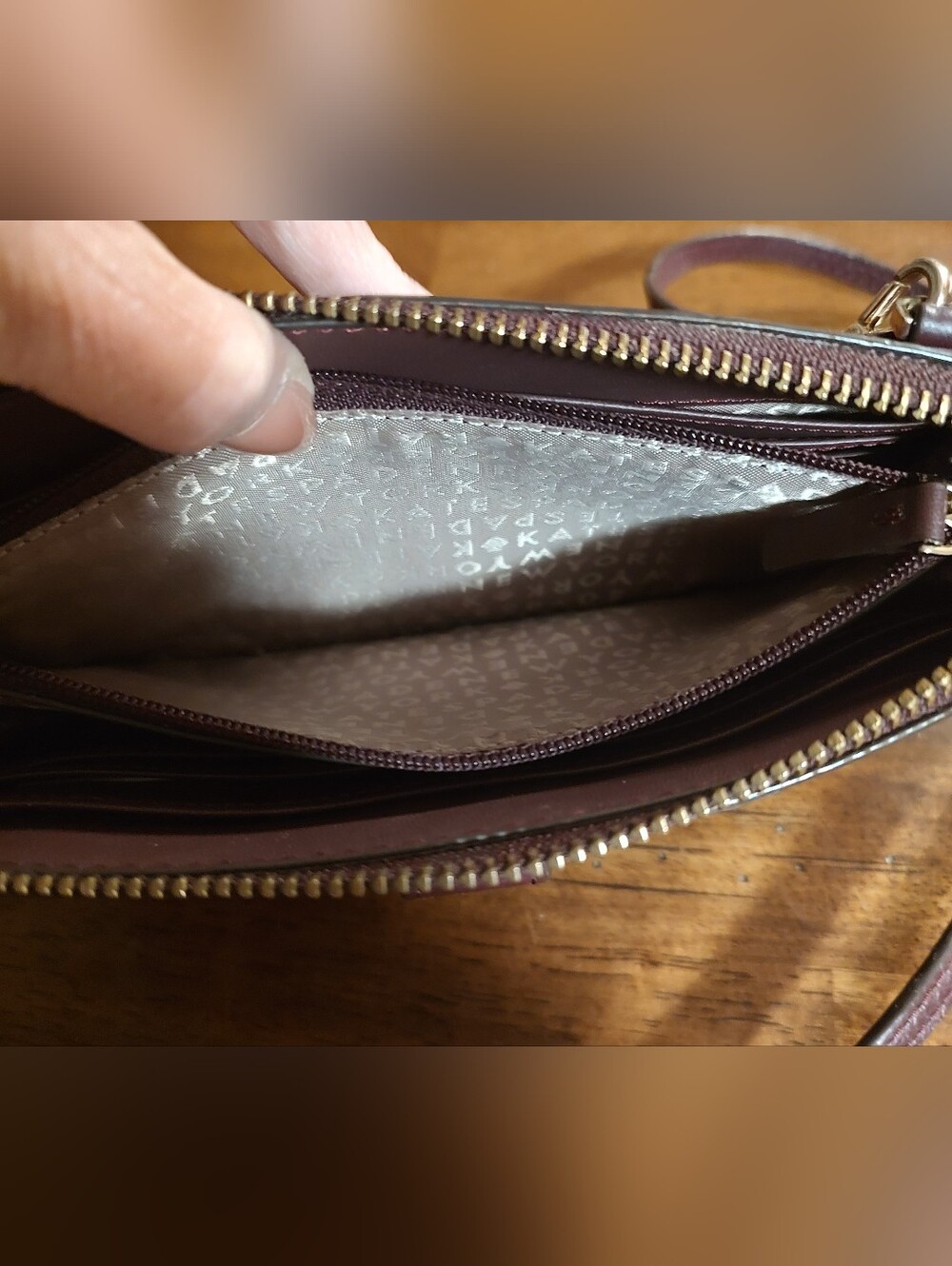 kate spade Pebbled Leather Crossbody in Burgundy - Picture 9 of 16